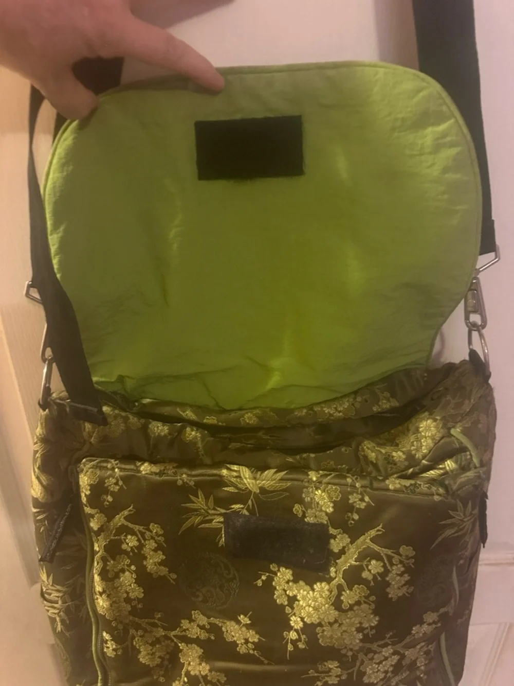 Petunia Pickle Bottom Olive Green Floral Multi Functional Diaper Bag